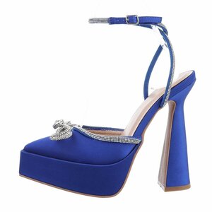 Fashion hoge blauwe pump Aurea.