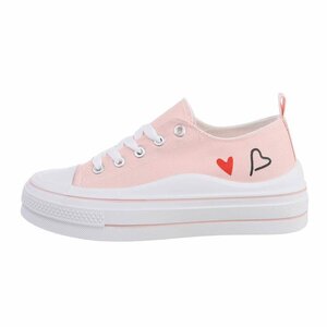 Lage rose textiel sneaker Cara.