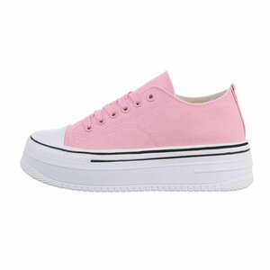 Trendy lage rose textiel sneaker Josie.