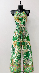 Groene chicque armloze floral jumpsuit.TEMPORARY SOLD OUT