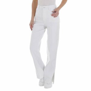 Modieuze witte straight leg jeans.