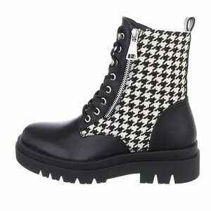 Zwarte mixed printed boot Soly