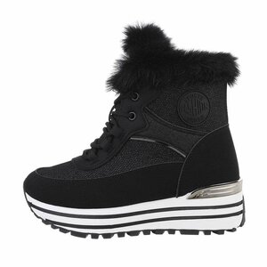 Hoge zwarte winter sneaker Stansie  