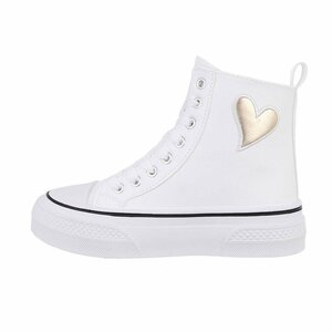 Witte hoge vegan leather sneaker Jamila