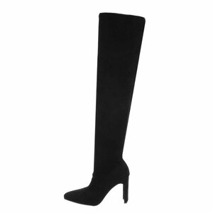 Zwarte suede overknee laars Corine