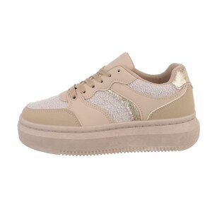 Lage kaki bruine mix sneaker Rachelle