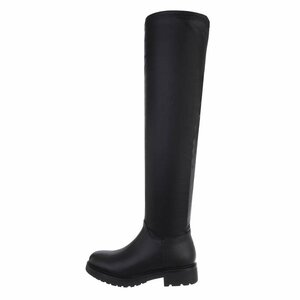 Bottes extra hautes cuissardes noires Laura