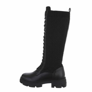 Zwarte mixed sock boot Irena.