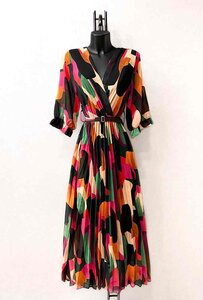 Elegante robe multicolores a motif  SOLD OUT