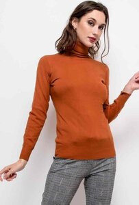 Comfortabele roest bruine turtleneck trui