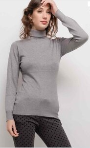 Comfortabele grijze turtleneck trui