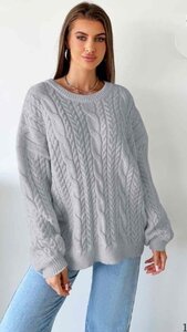 Pull over gris à motif cable