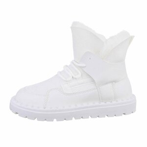 Witte korte winterboot Loeka