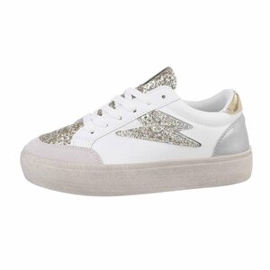 Lage wit-gouden sneaker Jelina