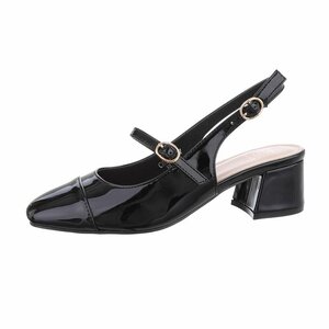 Zwarte slingback lak pump Armana