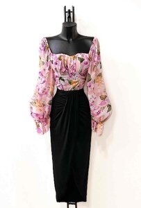 Romantische rose mixed shoulder off blouse