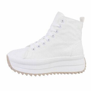 Witte hoge sneaker textiel sneaker Aranka