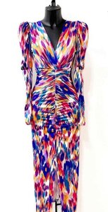 Lange rainbow bodycon jurk.