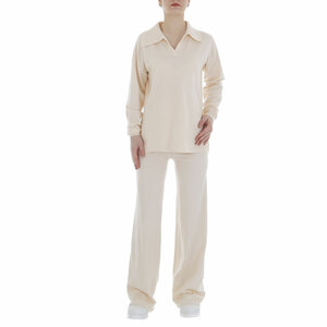 Sportieve 2 delige beige loungewear