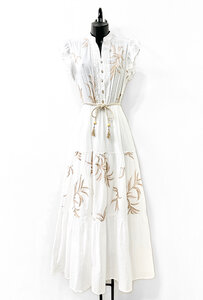 Witte katoenen maxi jurk bohemian chic