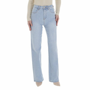 Licht blauwe jeans met parels