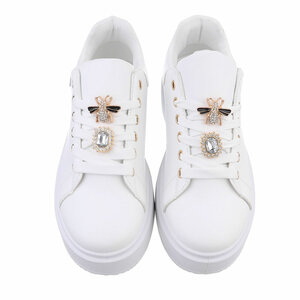 Witte lage sneaker Candice