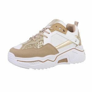 Gouden mixed lage sneaker Talihta