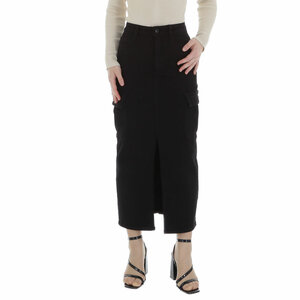 Zwarte maxi jeans rok