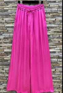 Fuchsia broek in satin