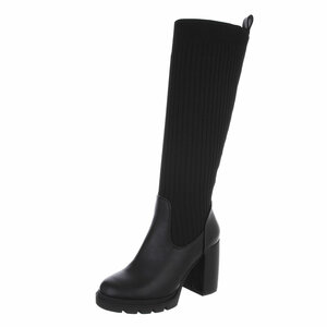 Bottes hautes en textile noir Tuba