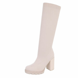 Bottes en textile beige Belina