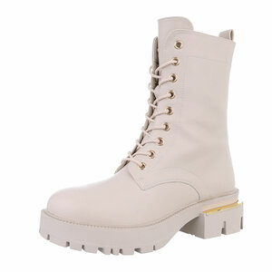 Beige halfhoge boot Franciska