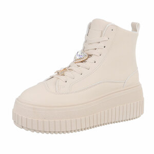 Beige hoge sneaker Sylvie