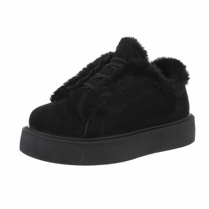 Zwarte lage daimen winter sneaker Reya