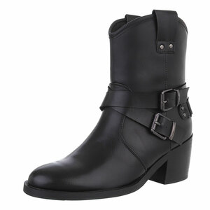 Zwarte biker-western boot Sabine