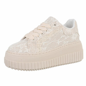 Beige lage sneaker Alegra