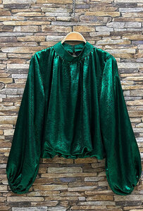 Chique groene korte blouse 