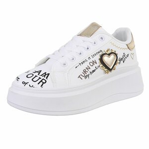 Wit-gouden lage sneaker Florence