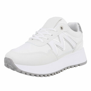 Witte lage sneaker Jannelie