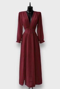 Stijlvolle bordeaux maxi jurk