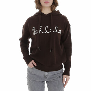 Bruine hoodie met opschrift