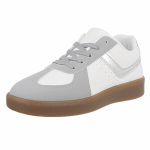 Wit-grijze lage sneaker Christine