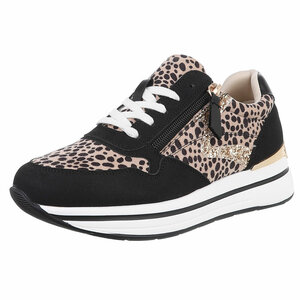 Zwarte lage mixed sneaker Jenny