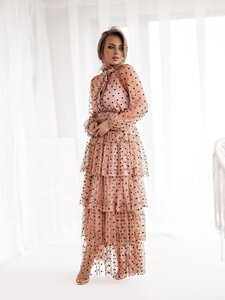 Magnifique oud rose maxi jurk in tulle