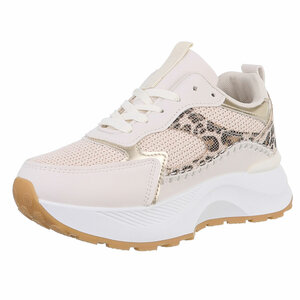 Beige lage sneaker Jessica