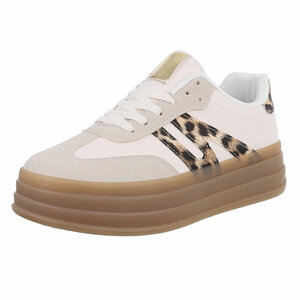 Beige lage sneaker Manuela
