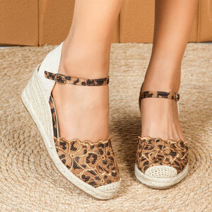 Leopard hoge sandaal met sleehak Branka