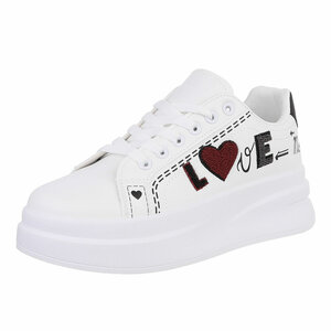  Lage wit-zwarte sneaker Hilde
