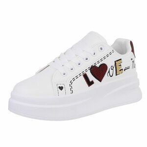  Lage witte-bordeaux sneaker Hilde