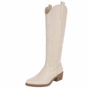 Hoge beige western-biker laars Cheryl